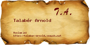 Talabér Arnold névjegykártya